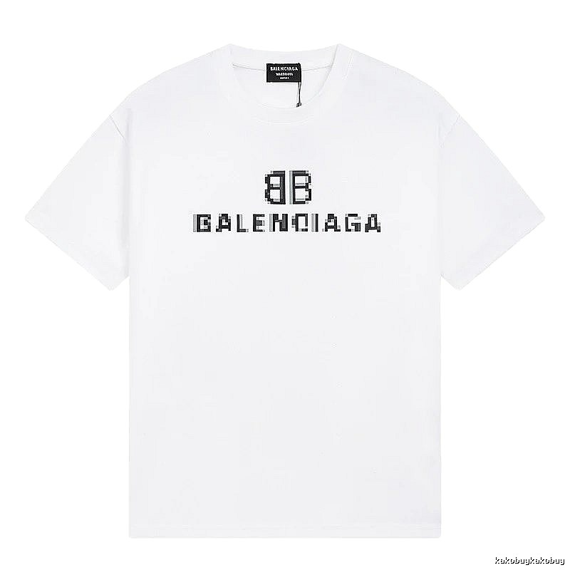 Balenciaga pixel-style white T-shirt