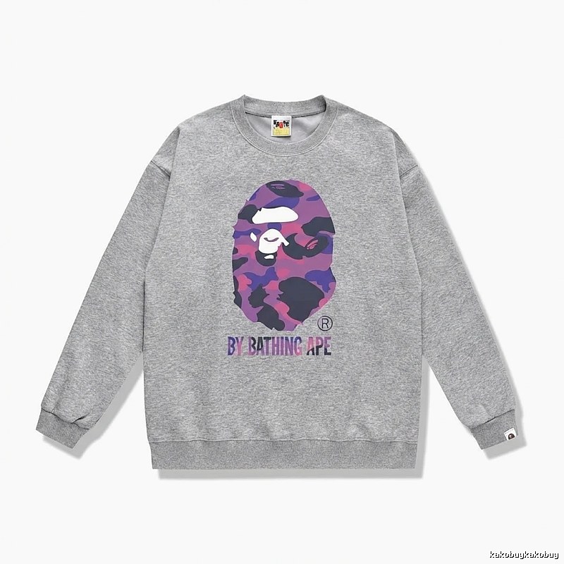 Bape camouflage-style grey sweatshirt