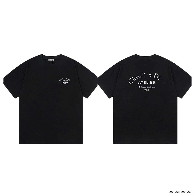 Dior Atelier Minimalist Style Black Short-sleeve T-shirt