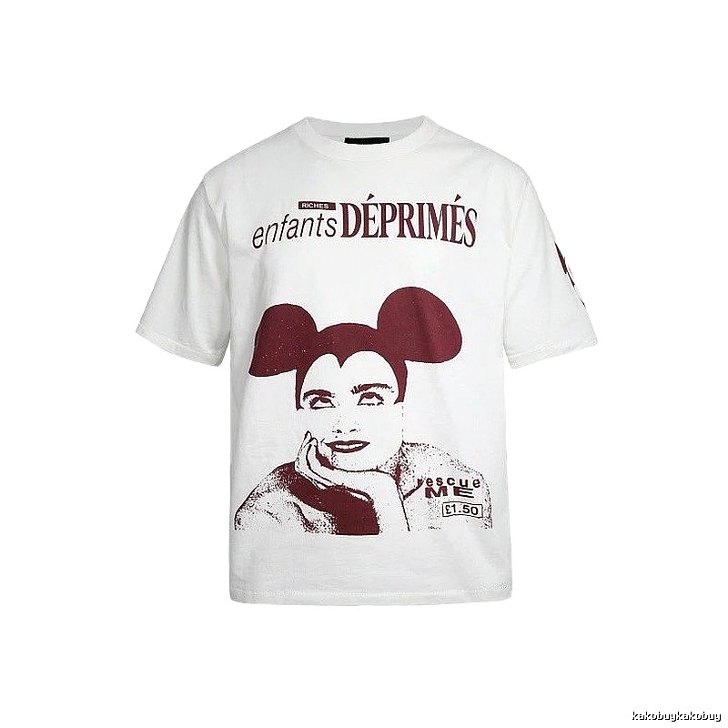 ERD Portrait Print Street Style White T-shirt