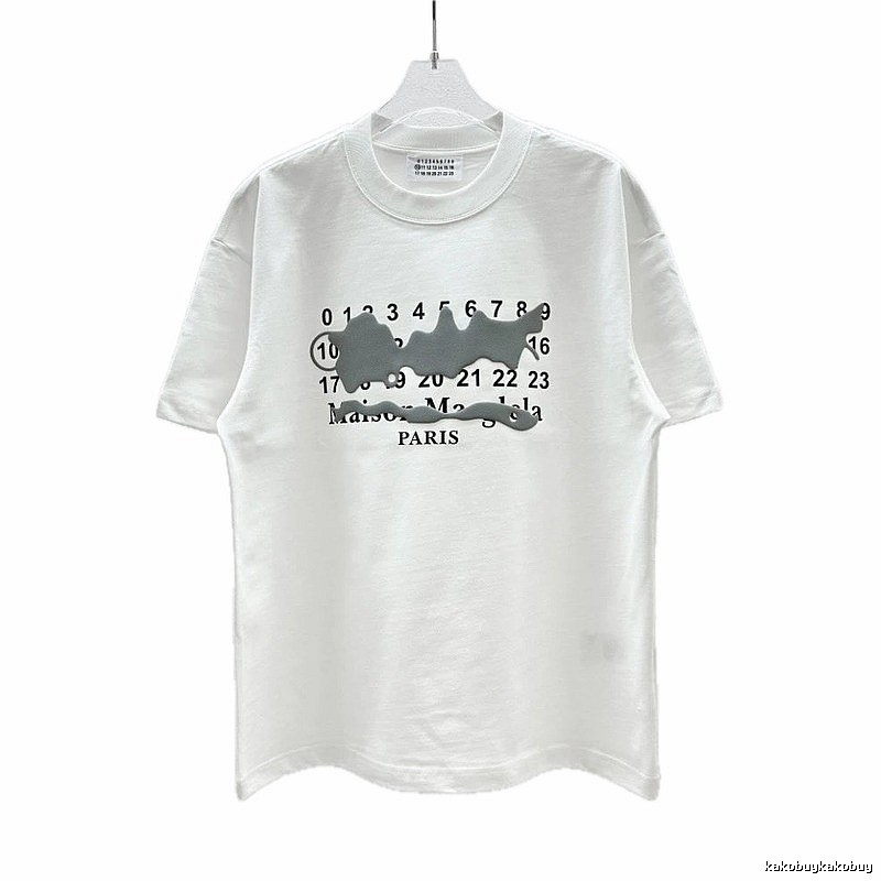 Maison Margiela Digital Graffiti Street Style White T-Shirt