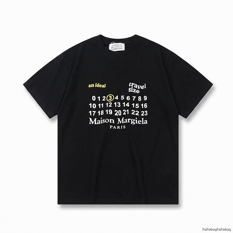 Maison Margiela digital print style black T-shirt