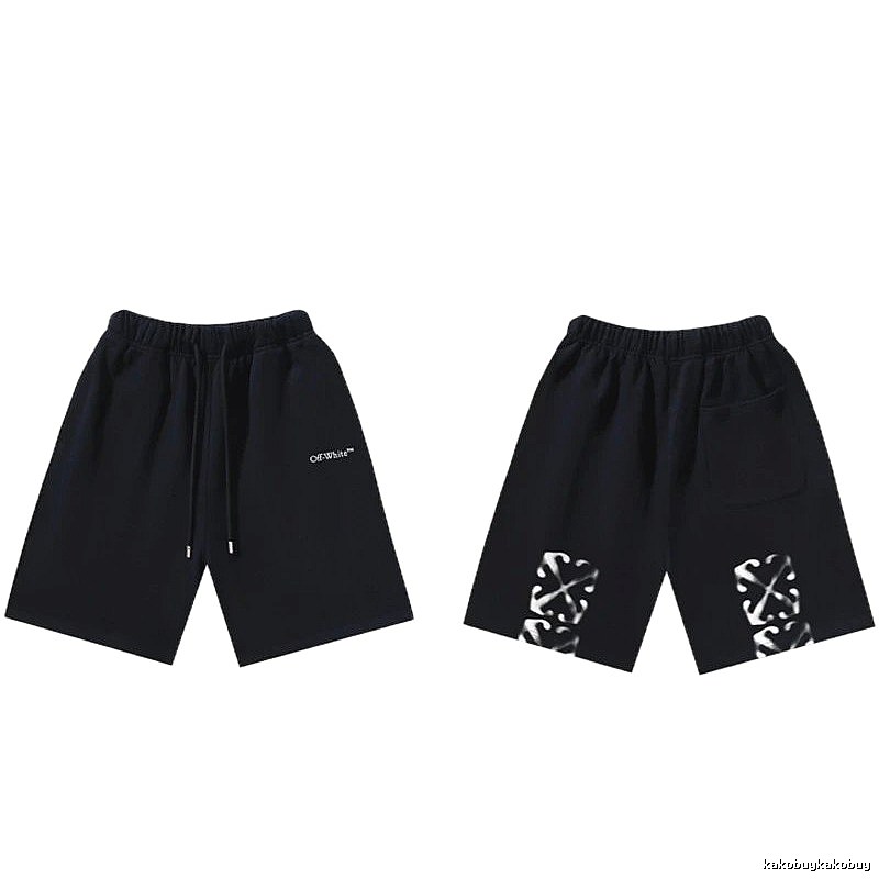 Off-White minimalist style black shorts