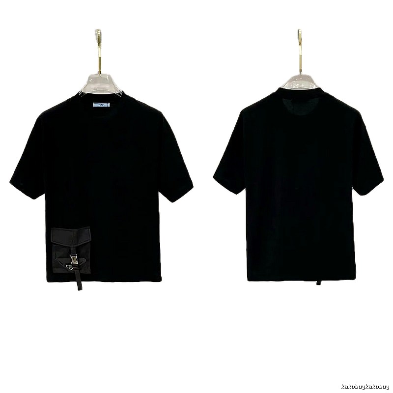 Prada Pocket Collection Minimalist Style Black Short-sleeved T-shirt