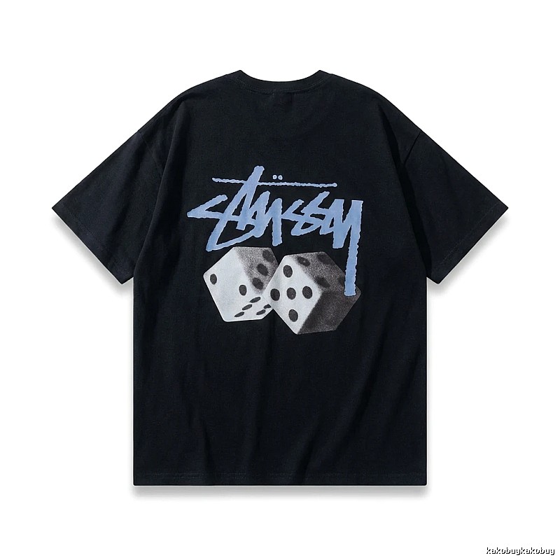 Stussy Dice Trendy Brand Black T-shirt
