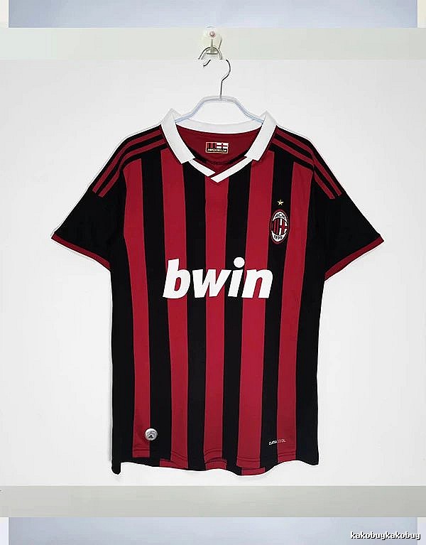 AC Milan Sport Retro soccer jersey Red Black Striped for Collection Drops
