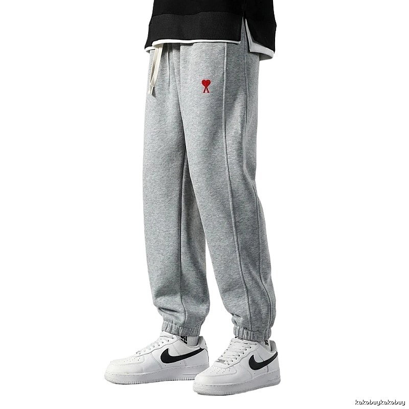 AMI & Easy Casual Style Grey Sweatpants
