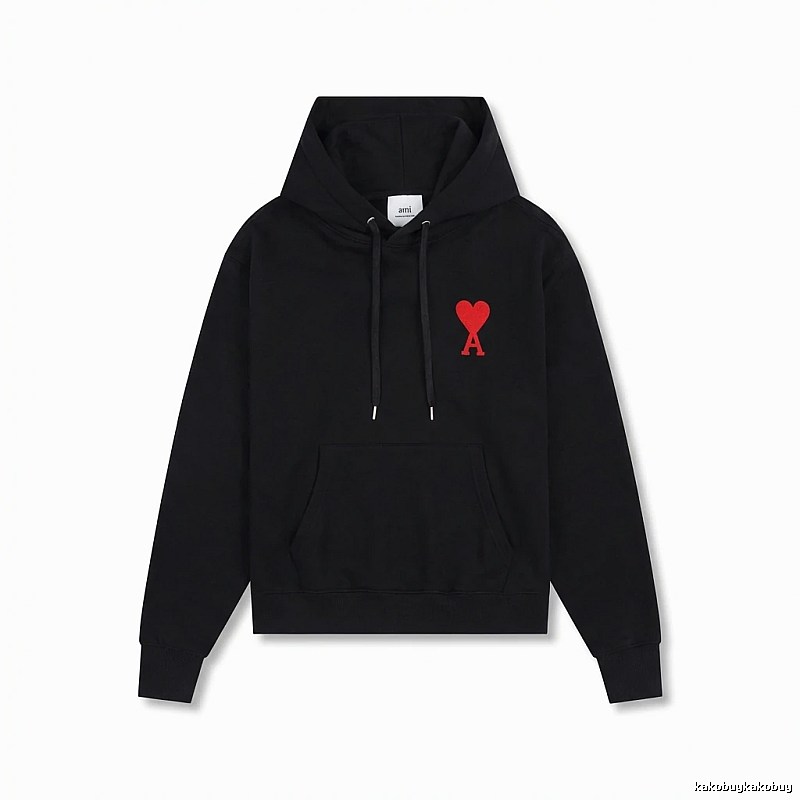 AMI Embroidered Heart Black Sweatshirt