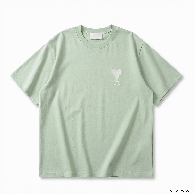 AMI Love Series Simple Style Light Green T-shirt