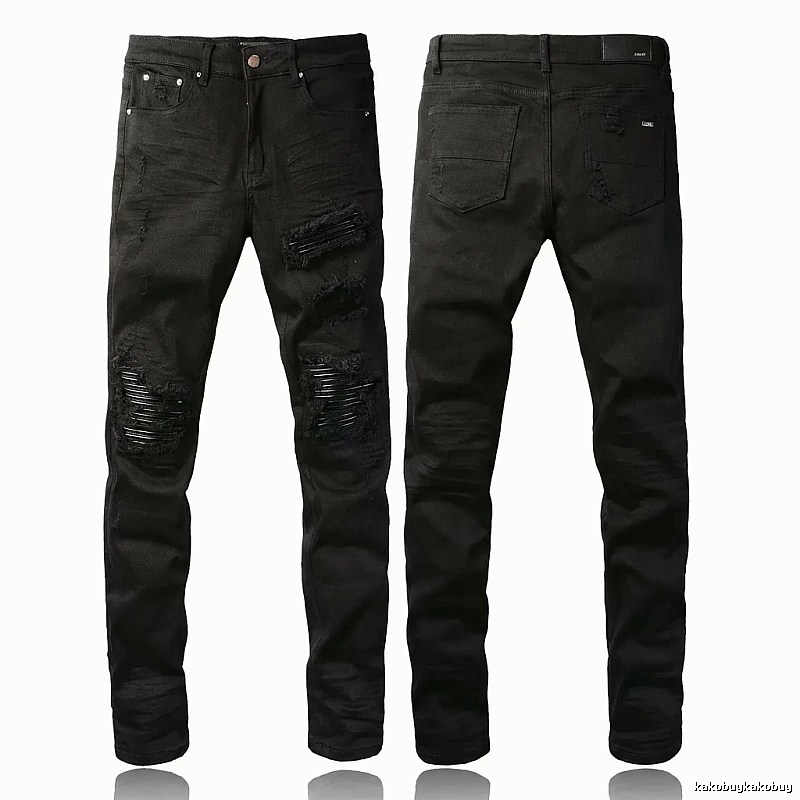 AMI Trendy Black Pants with Holes