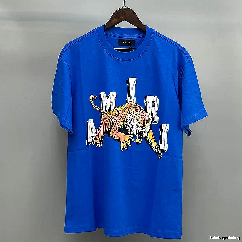 Amiri Blue Records Graphic T-Shirt Poolside Style