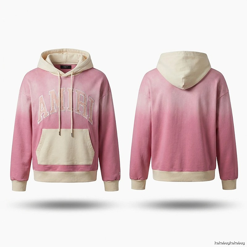 AMIRI Gradient Style Pink Hoodie