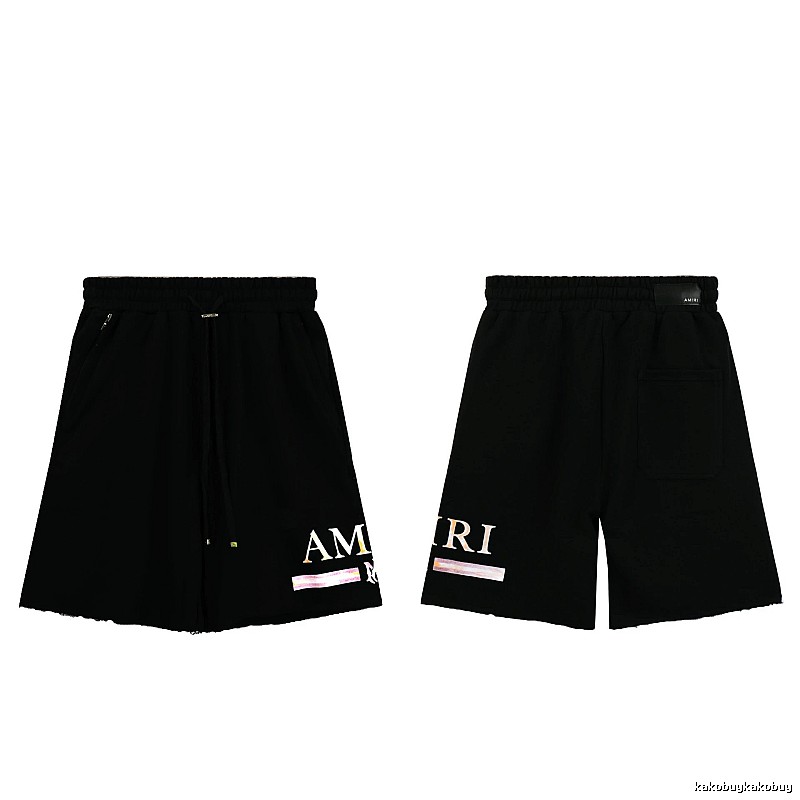 AMIRI Letter Print Street Style Black Shorts