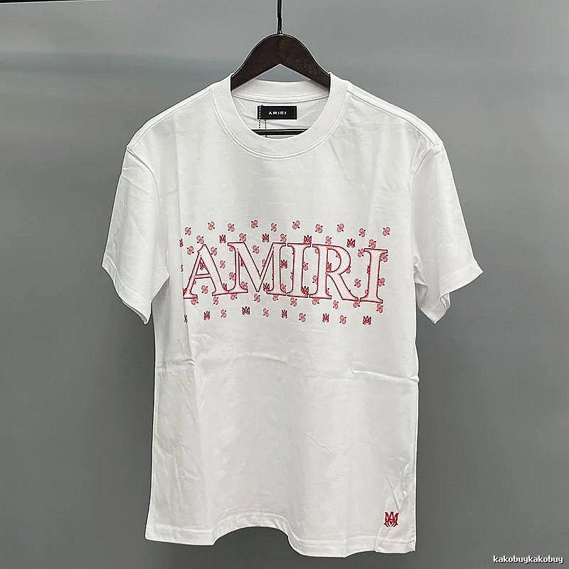 Amiri Red Graphic Detail White Records Graphic T-Shirt Warm Weather