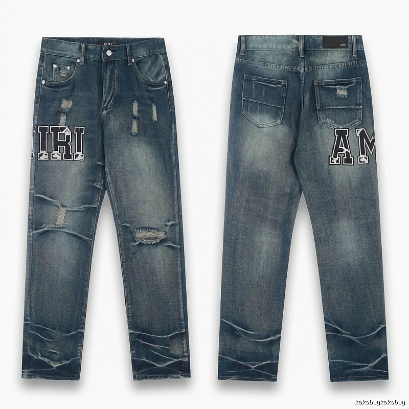 AMIRI ripped denim blue jeans