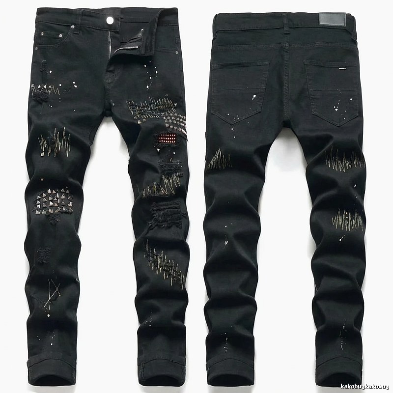 AMIRI Ripped Trendy Black Pants