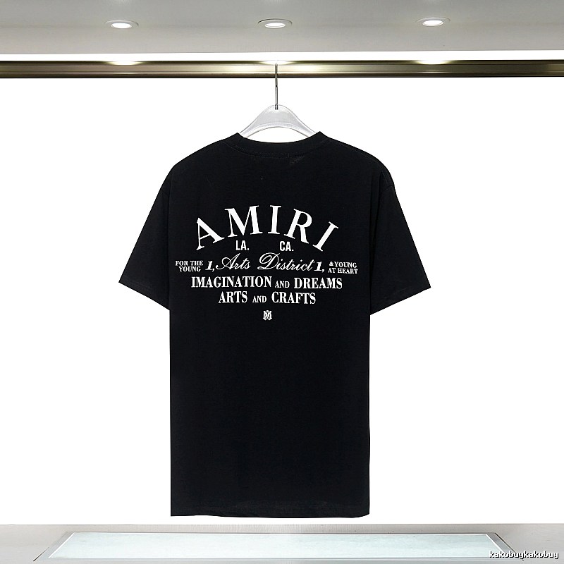 Amiri Travel Graphic T-shirt White Blue Amiri with Soft Visual Tone
