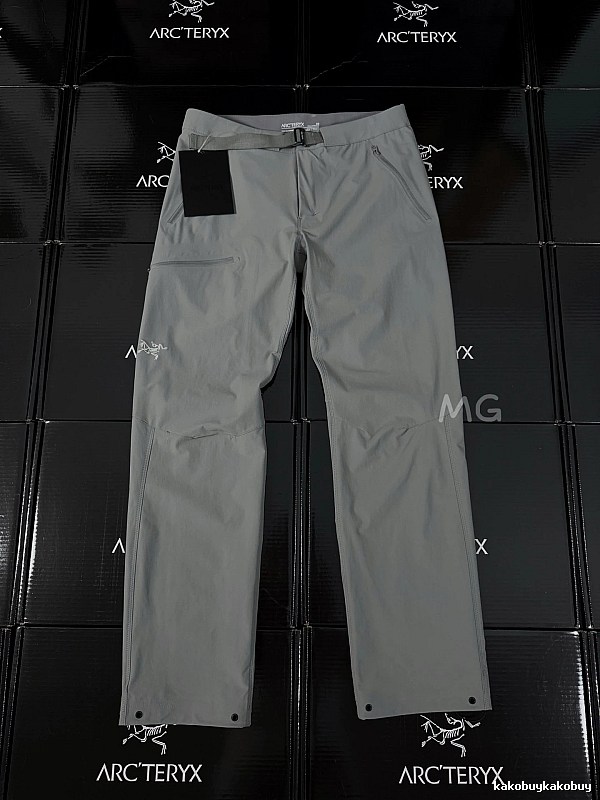 Arc'teryx Gray Technical Hiking Pants with structured outdoor cut and articulated knee seams