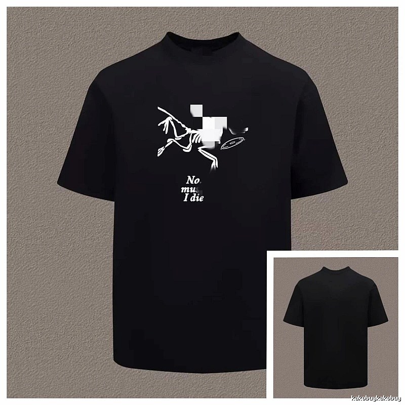 Arc'teryx Skull Print Street Style Black Short Sleeve T-Shirt