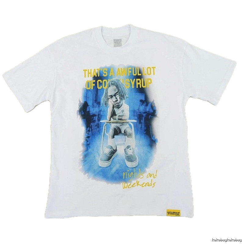 AwfulLot Portrait Print Hip-hop Style White T-shirt