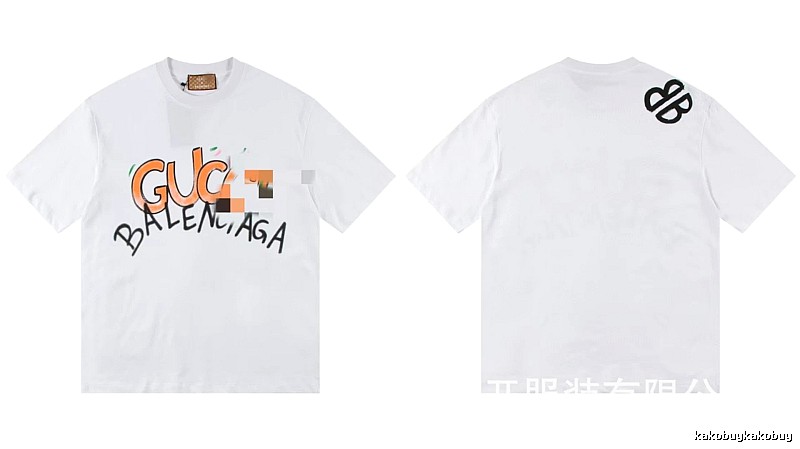 Balenciaga Co-branded Graffiti Street Style White T-shirt