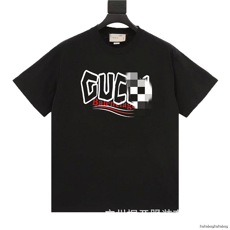 Balenciaga Co-branded Graffiti-style Black T-shirt