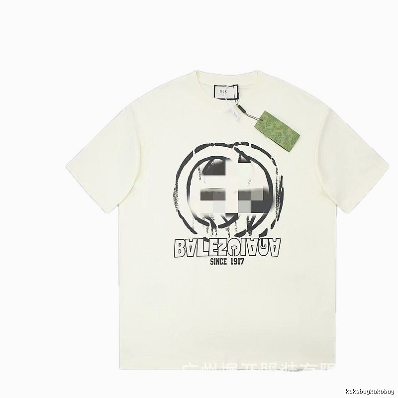 Balenciaga Graffiti Street Style Off-white Short-sleeve T-shirt