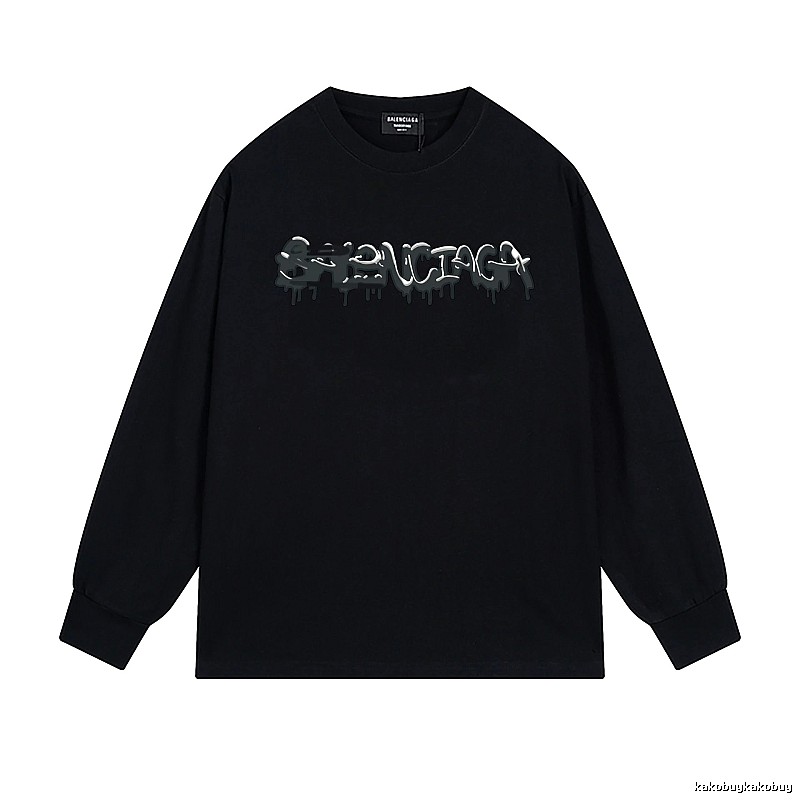 Balenciaga graffiti-style black long-sleeve
