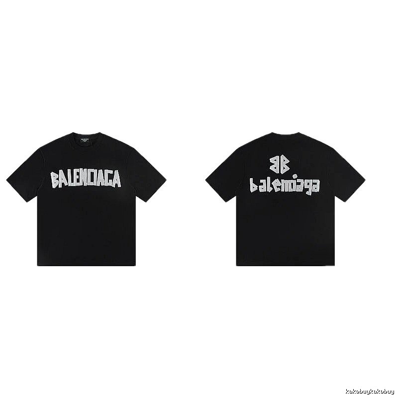 Balenciaga Letter Print Street Style Black T-Shirt