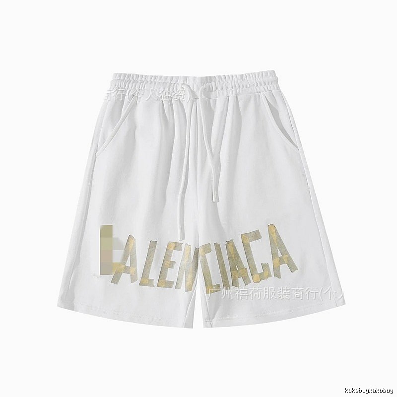 Balenciaga letter-print white shorts