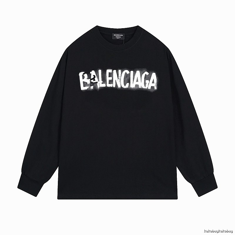 Balenciaga letter style black T-shirt