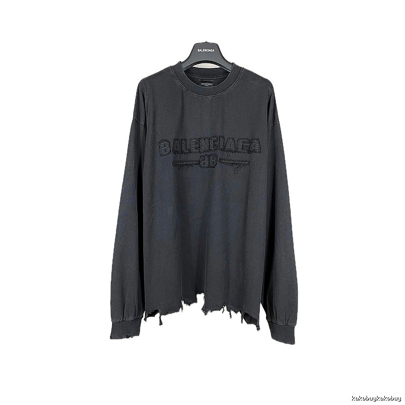 Balenciaga retro ripped black T-shirt