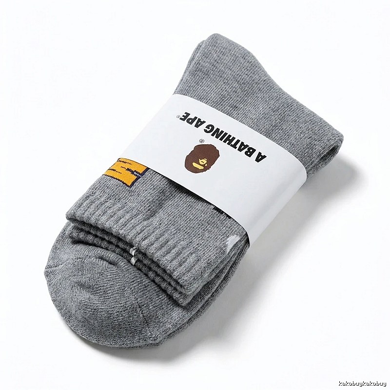 Bape Ape Head Grey Trendy Socks