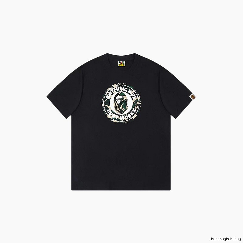Bape camouflage style black T-shirt
