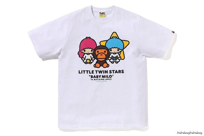 Bape cartoon and childlike white T-shirt
