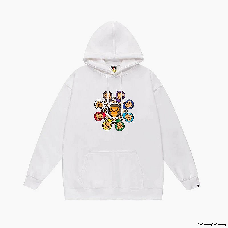 Bape cartoon trendy brand white sweatshirt