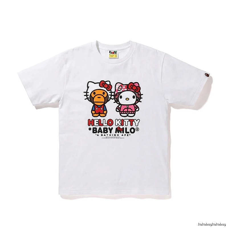 Bape Co-branded Cartoon Style White T-shirt