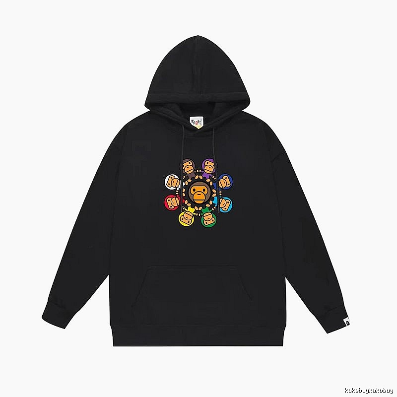 Bape Colorful Ape Style Black Hoodie