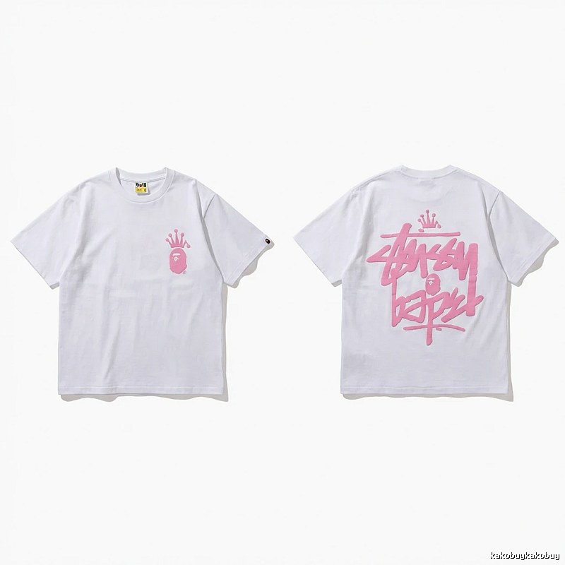 Bape Crown Graffiti Style White T-shirt