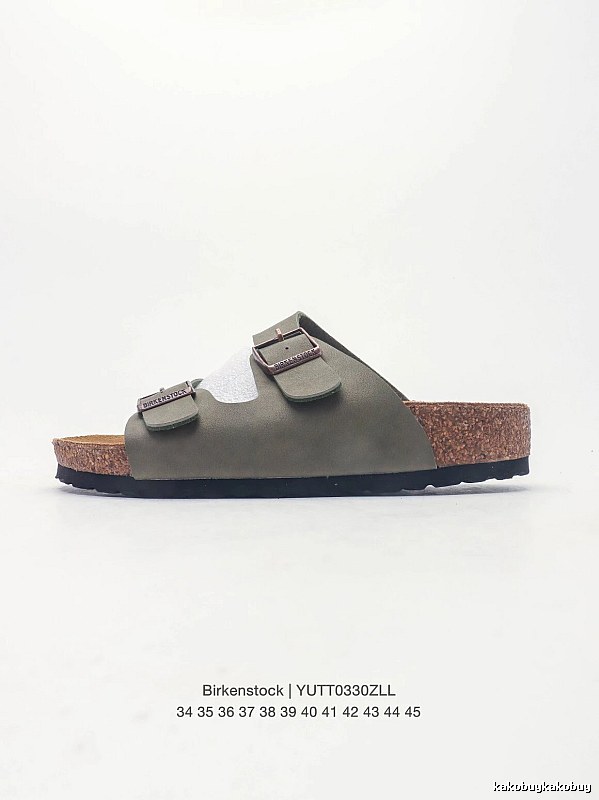 Birkenstock Arizona Casual-style Olive Green Slide Sandals