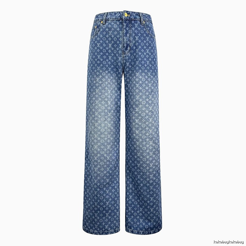 Blue Monogram Knit Pants by CELINE