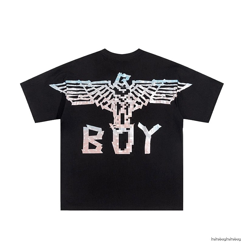 BOY Eagle Print Street Style Black Short Sleeve T-shirt