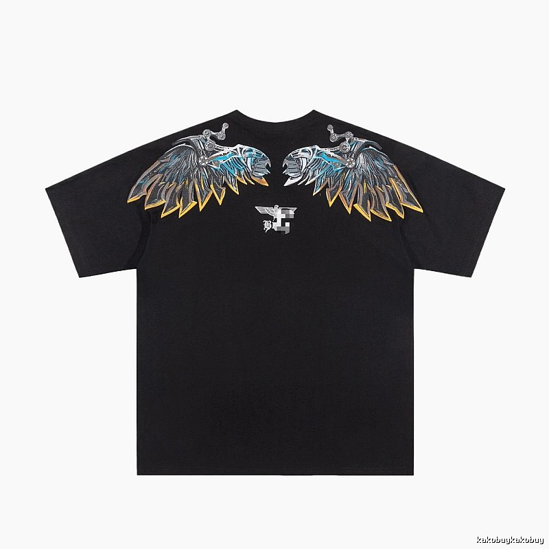 BOY Mechanical Wing Street Style Black Short Sleeve T-Shirt