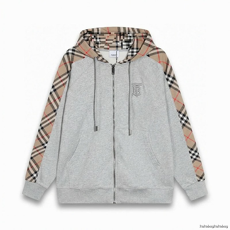 Burberry checkered casual style grey coat