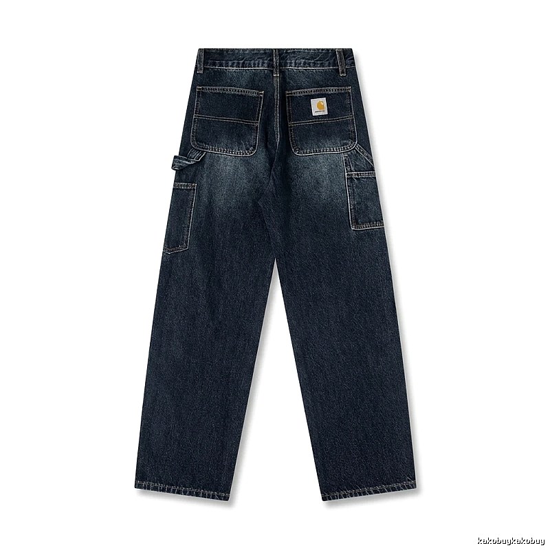 Carhartt workwear style dark denim jeans