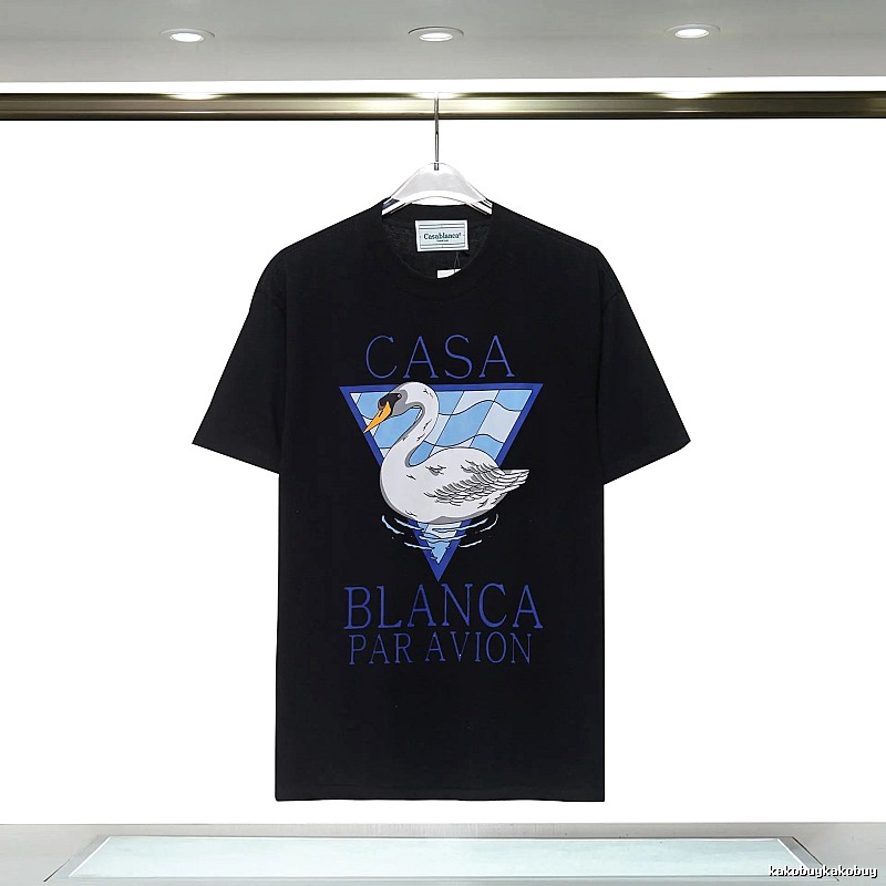 Casablanca black T-shirt with swan print
