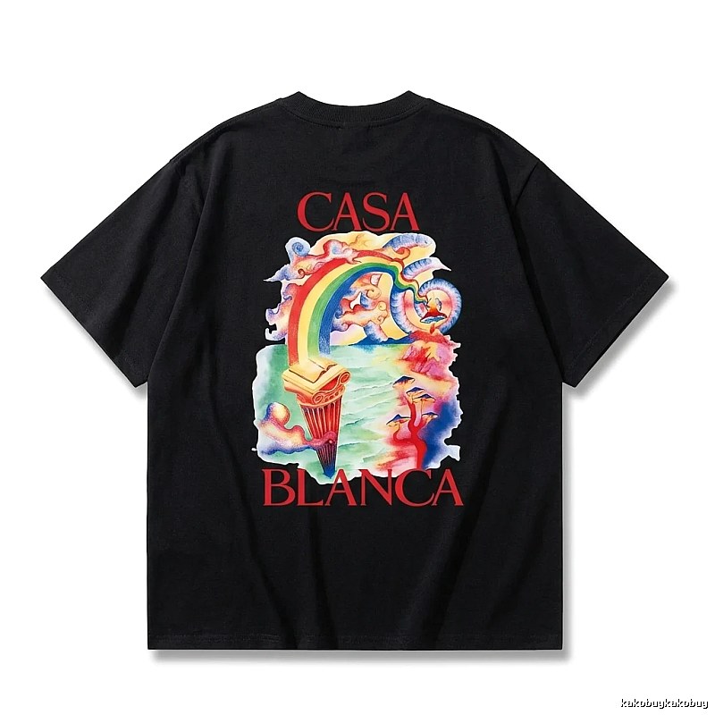 Casablanca Rainbow Print Black T-shirt