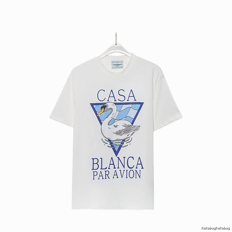 Casablanca Swan Print White T-shirt