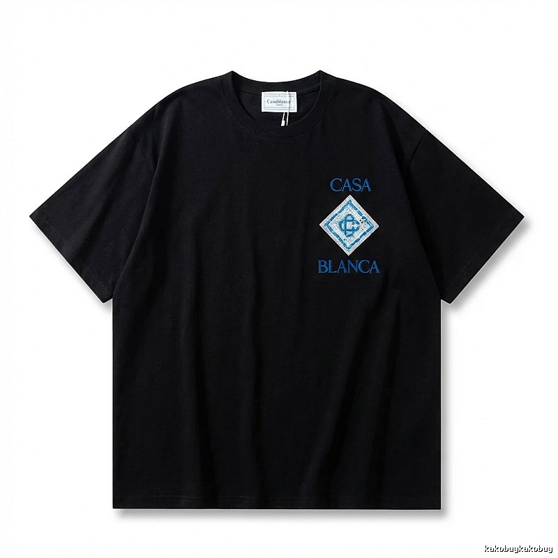 Casablanca trendy brand black short-sleeve