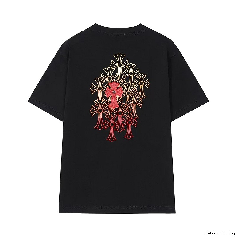 Chrome Hearts Cross Embroidered Street Style Black T-Shirt